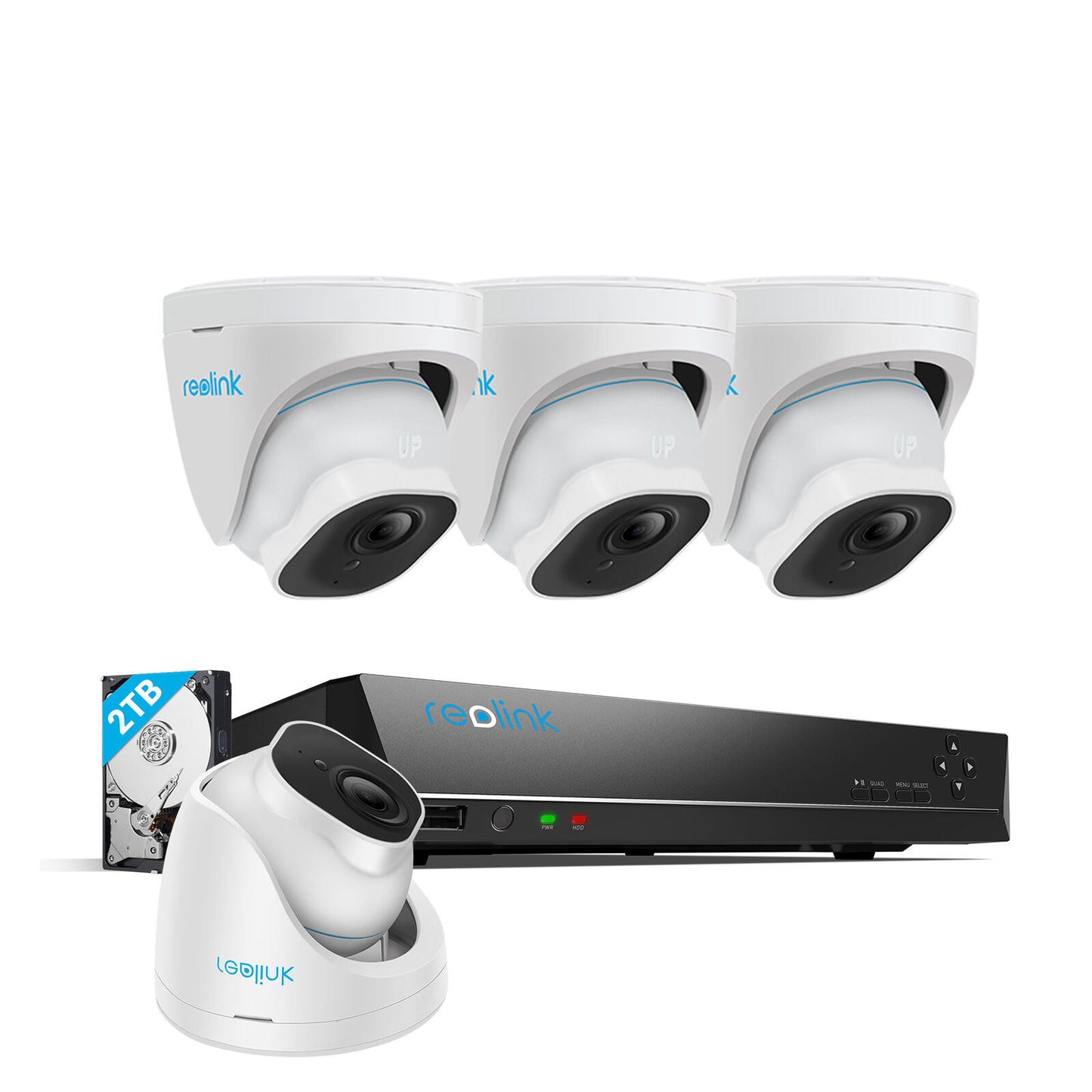 Reolink 8MP PoE Überwachungskamera Set 4x 8MP Dome Kamera 8CH NVR RLK8-800D4-A