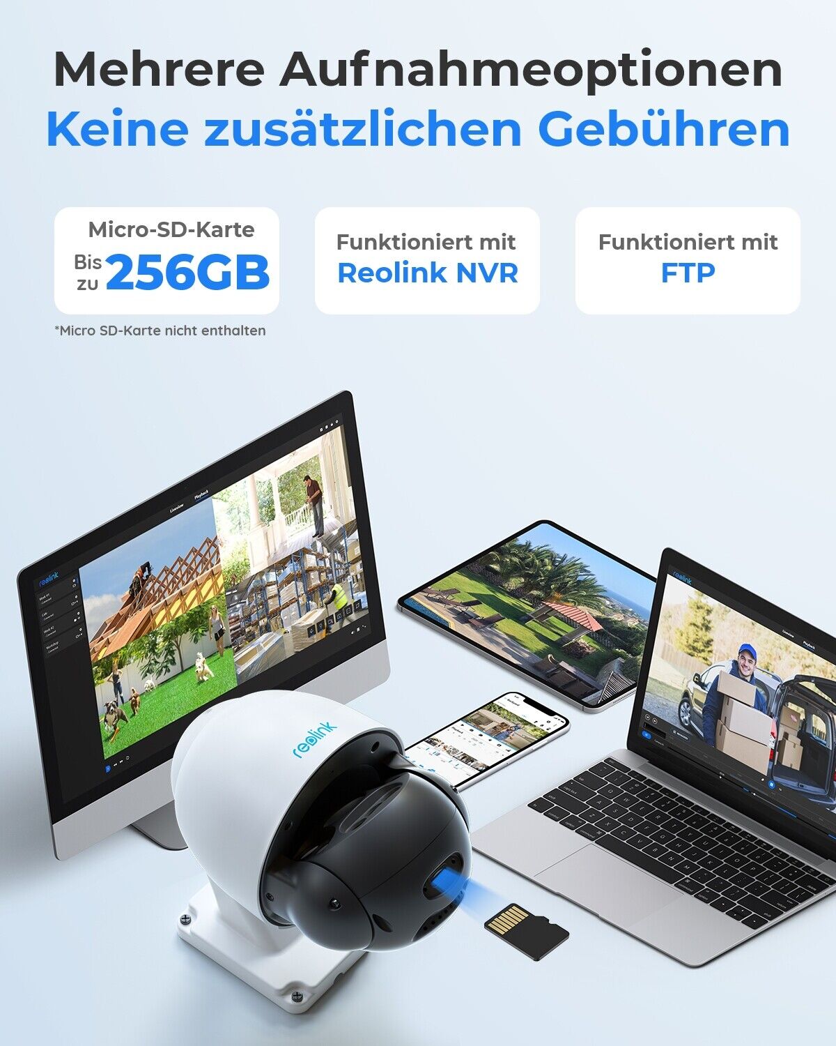 Reolink 4K 8MP PTZ PoE Überwachungskamera Aussen 5XOptischem Zoom Auto-Tracking